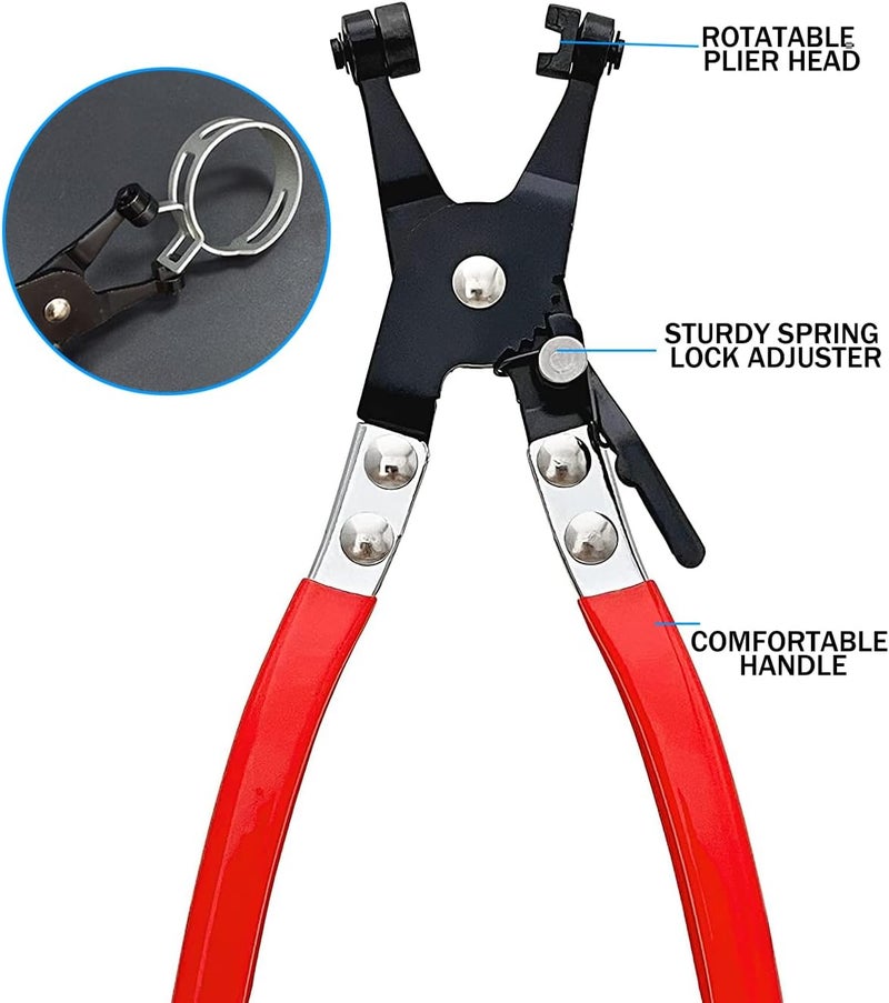 LANBEAUTIFY Hose Clamp Plier Repair Tool Swivel Flat Band for Removal and Installation of Ring-Type or Flat-band Hose Clamps - Hose Clamp Pliers Automotive - Image 4